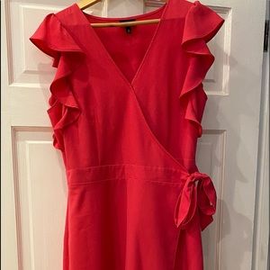 Who What Wear pink wrap dress